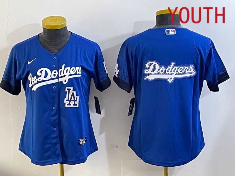 Youth  Los Angeles Dodgers blank 2024 blue jersey 202411222->youth mlb jersey->Youth Jersey